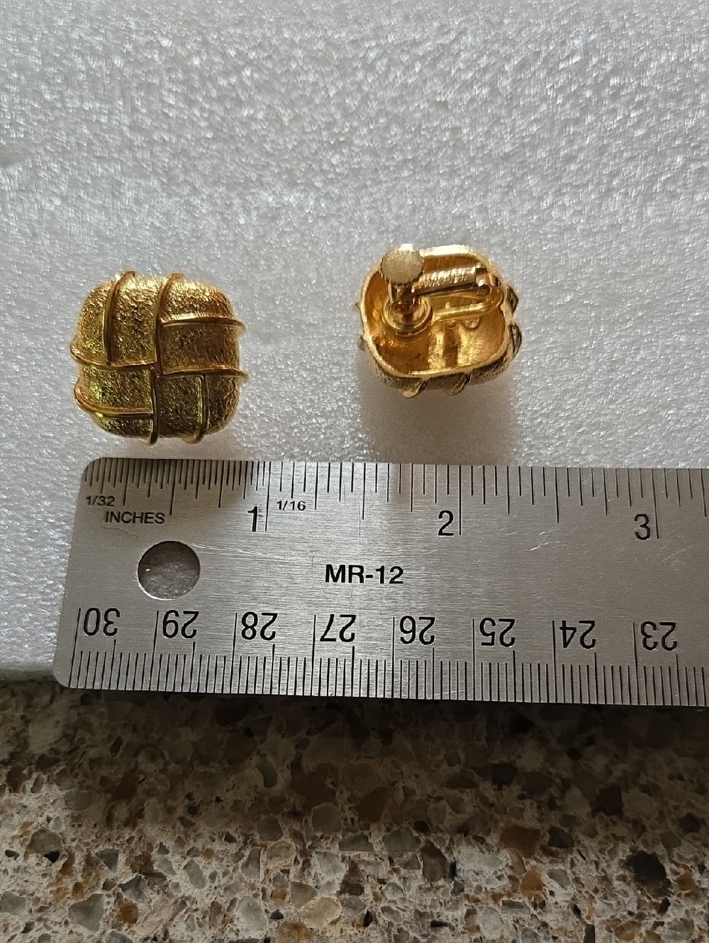 Napier Gold Woven Textured Clip-On Earrings - Picture 4 of 6
